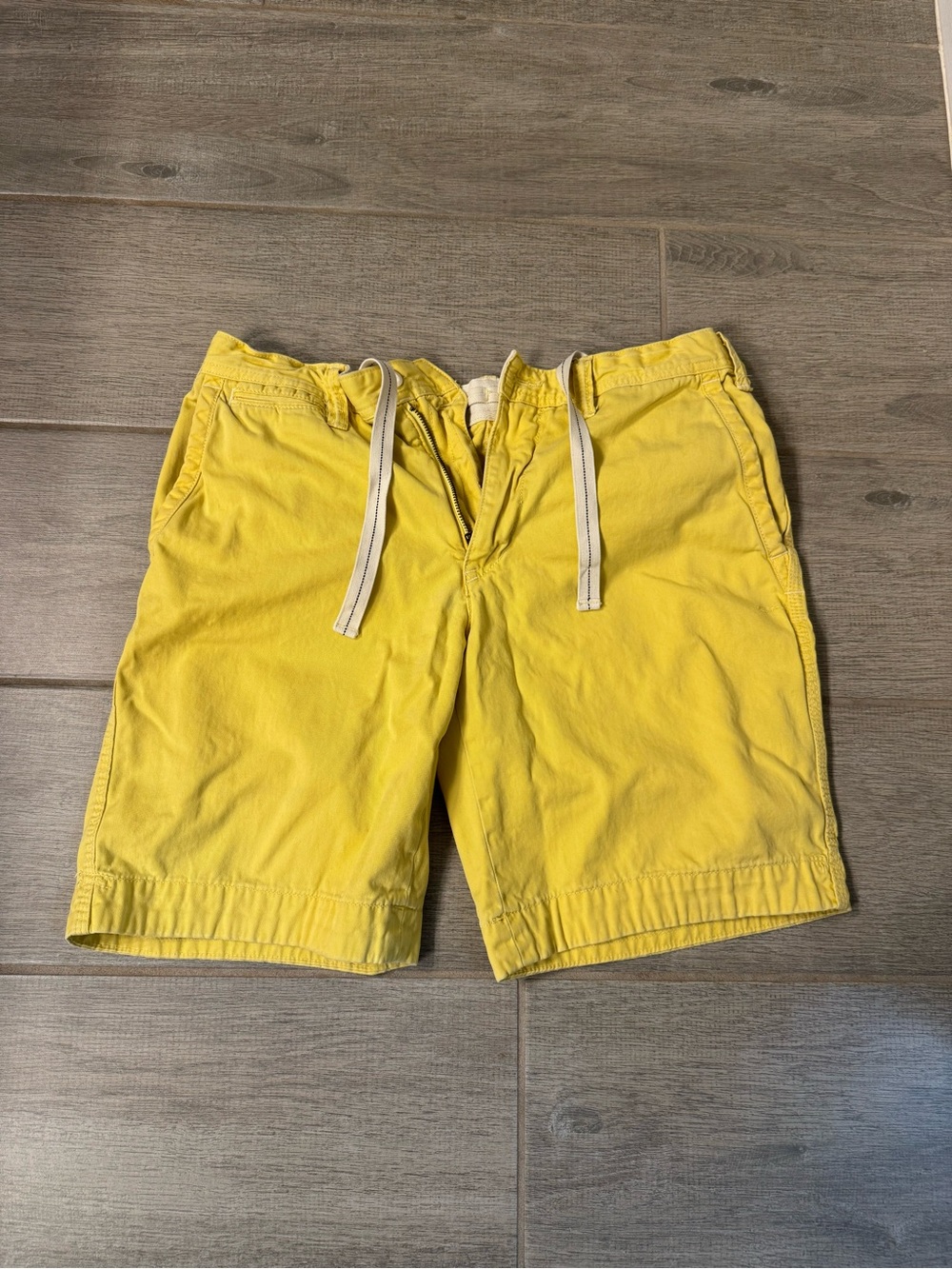 Polo by Ralph Lauren Yellow Cotton Drawstring Flat-Front Shorts